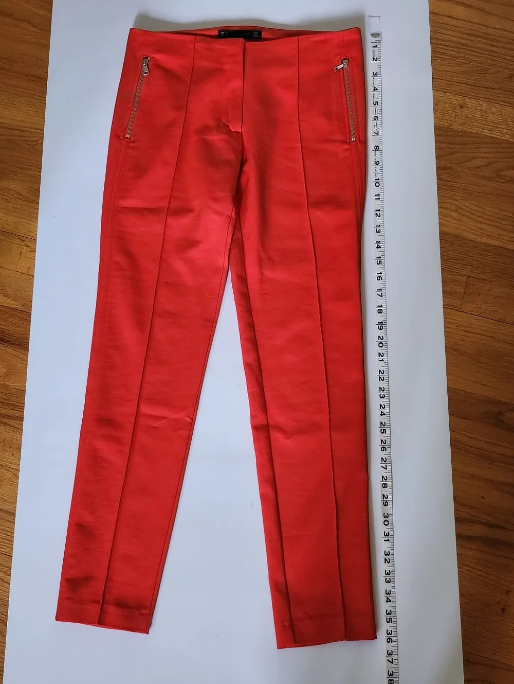 Zara Basic Red Tailored Pants - Picture 6 of 10